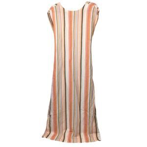 A new day Beachy Striped Breathable Resortcore Feminine Linen Blend Maxi Dress M